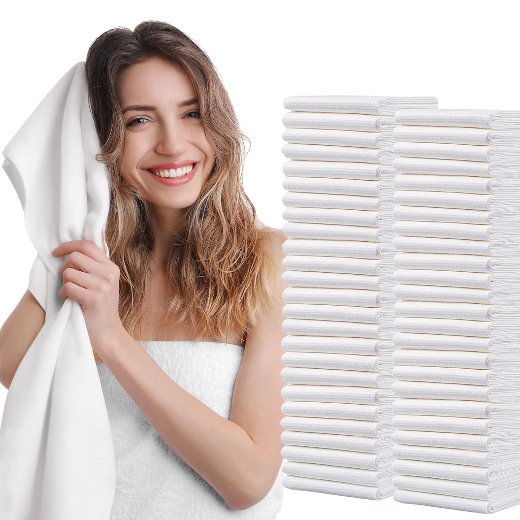 rngwaper Disposable Hair Drying Towels, 50 Count Super Absorbent Large Luxury, Salon & Spa Camping Trips for Hair, Face, Body Use（16" x 31.5"）