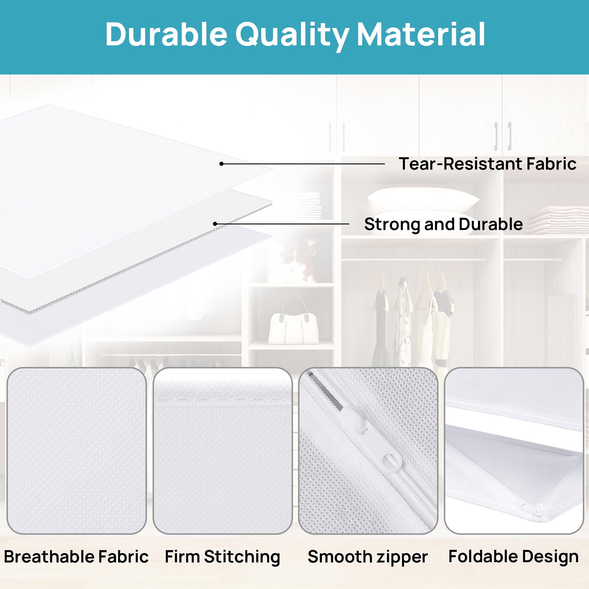 Vtopmart 12 Pack Baby Clothes Organizer, Dresser Drawer Organizer for Baby Clothing, Foldable Fabric Closet Drawer Storage Bins, Nursery Dresser Dividers for Bra, Socks, Ties, Scarf