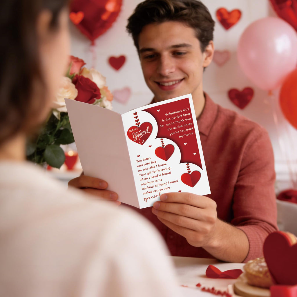 Supoeguk Heartfelt Valentine's Day Card for Friend, Romantic Best Friend Valentines Cards Gifts, You Are One of The Kindest Friends Anyone Could Hope for