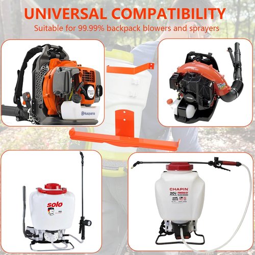 Heavy Duty Backpack Blower Rack by [Brand Name] - Space-Saving Wall Mount with Dual-Sided Hooks | 330lbs Load Capacity