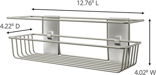 Command | Heavy-Duty Shower Caddy - Satin Nickel Finish with Damage-Free Strips & Prep Wipes