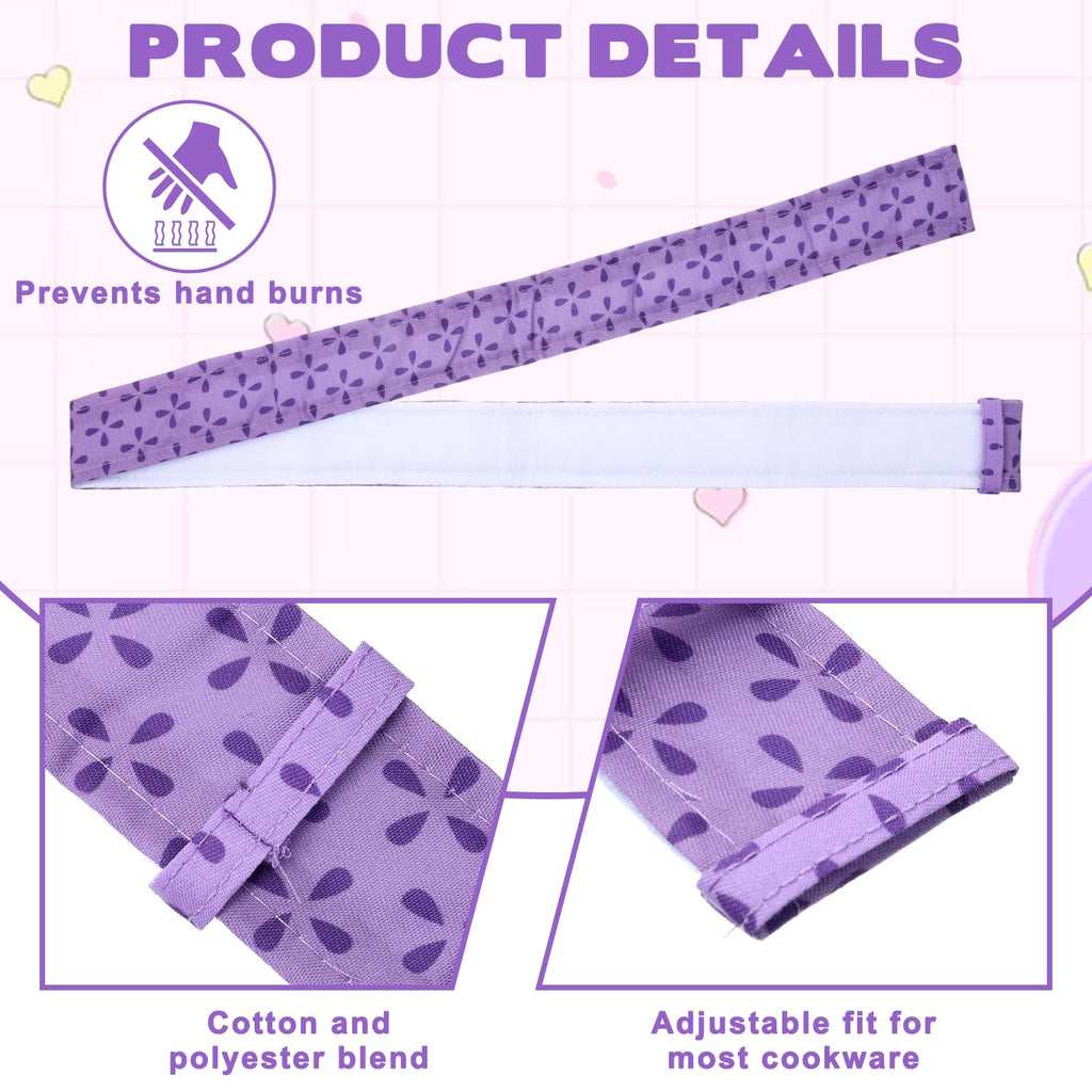4 Pcs Cake Strips, Washable Reusable Cake Pan Wraps for Even Baking Convenient Cakes Bakings Supplies for Kitchen Bakery Restaurant to Evenly Moist Level(Purple)