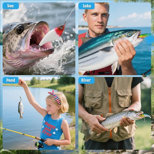 Fishing Advent Calendar 2025 for Adults Teens Men Boys – 24 Days Christmas Countdown Fishing Lures Tackle Kit Bass Trout Fishing Advent Calendar for Dad Husband Boyfriend Him Christmas Gift