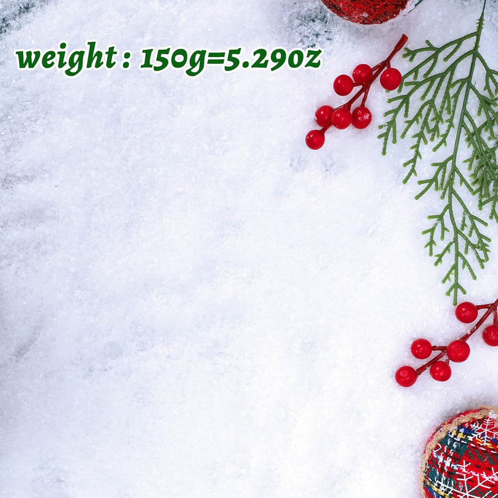RGQSUN Christmas Fake Snow | 5.3oz Artificial Snow Powder for Holiday Crafts & Decorations