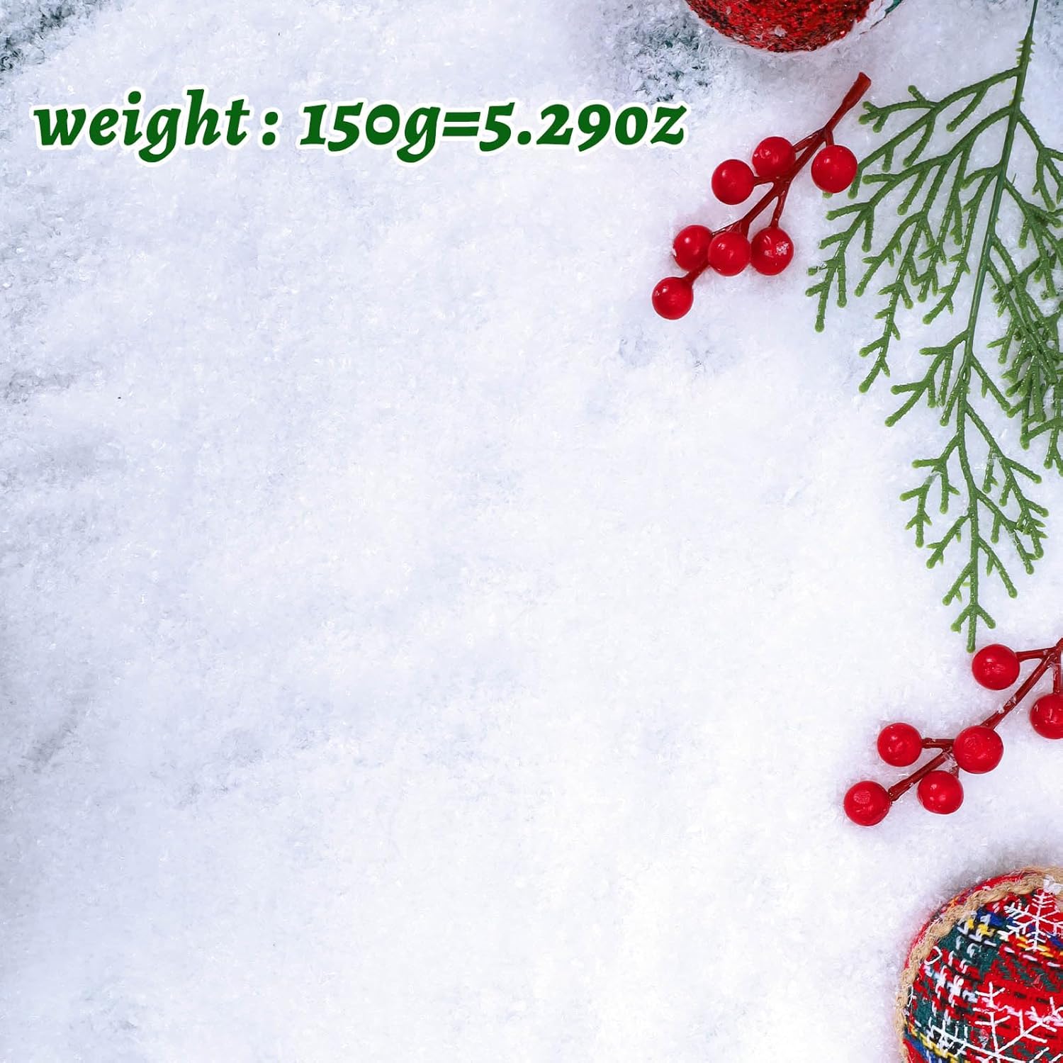 RGQSUN Christmas Fake Snow | 5.3oz Artificial Snow Powder for Holiday Crafts & Decorations