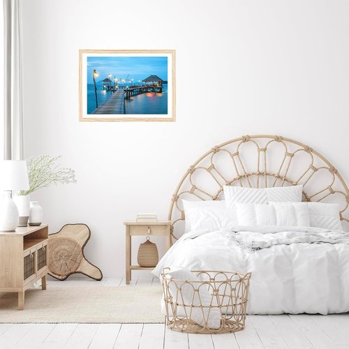 JCJMY 12x16 Picture Frame - Display 11x14 Photos with Mat or 12x16 Without Mat, Natural Finish