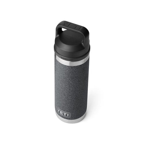 YETI Rambler 18 oz Bottle, Leakproof, Vacuum Insulated, Stainless Steel with Chug Cap, Black Stone