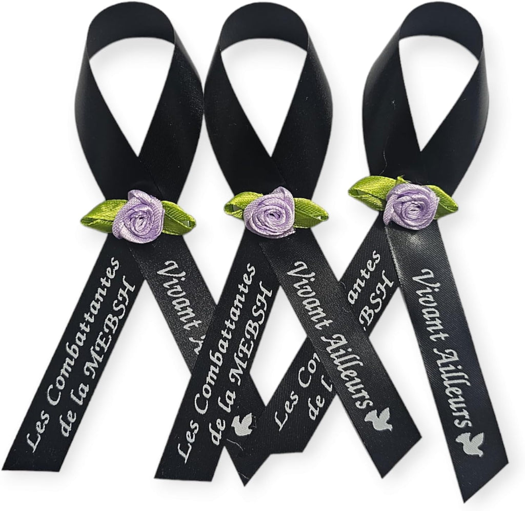 Regine Switzerland Personalized Memorial Ribbon Pins - Custom Cross Design for Celebrating Life | Sympathy Awareness