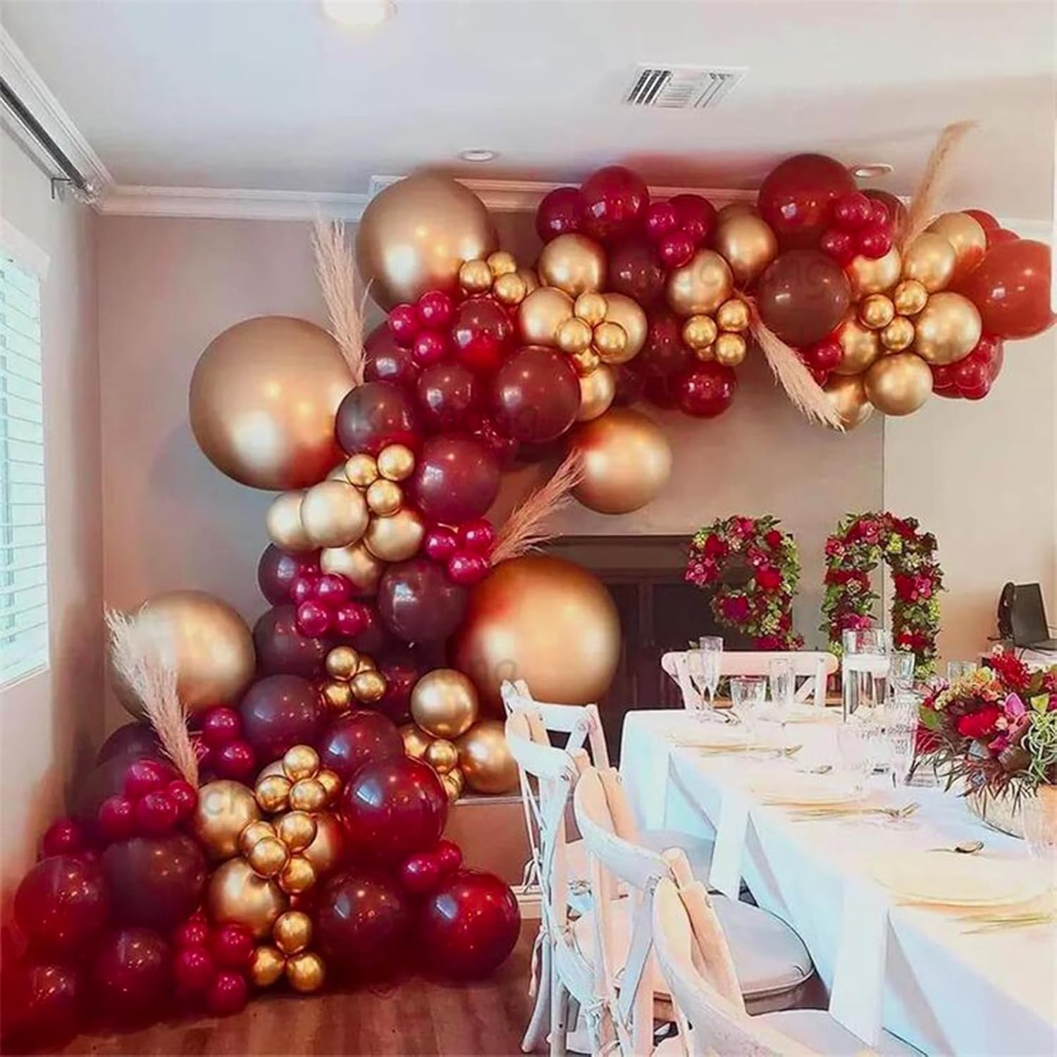 PartyWoo Red and Gold Balloons - 140-Piece Set with 18", 12", 10", & 5" Sizes for Birthday & Party Decor