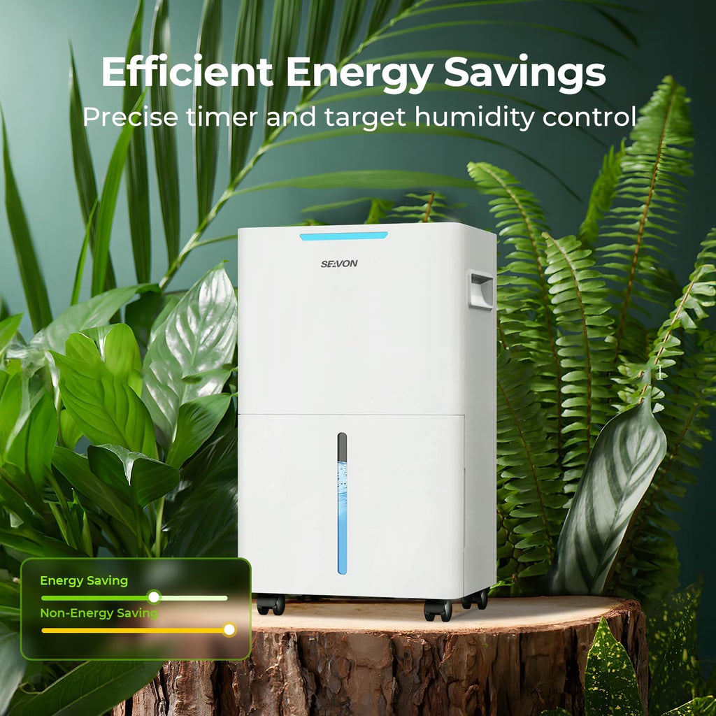 SEAVON 21 Pint Dehumidifier - Powerful Moisture Removal for Home & Large Rooms | Smart Humidity Control, 24H Timer