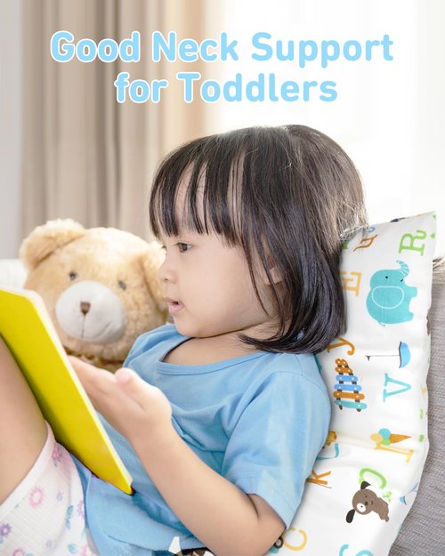 Babebay Toddler Pillow - Soft Cotton, Machine Washable | 13x18 Inch Kids Sleeping Pillow, 1 Pack