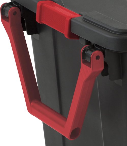 40 Gallon Wheeled Industrial Storage Tote - Heavy-Duty Plastic with Latch Lid & Pull Handle | Blue, 2 Pack