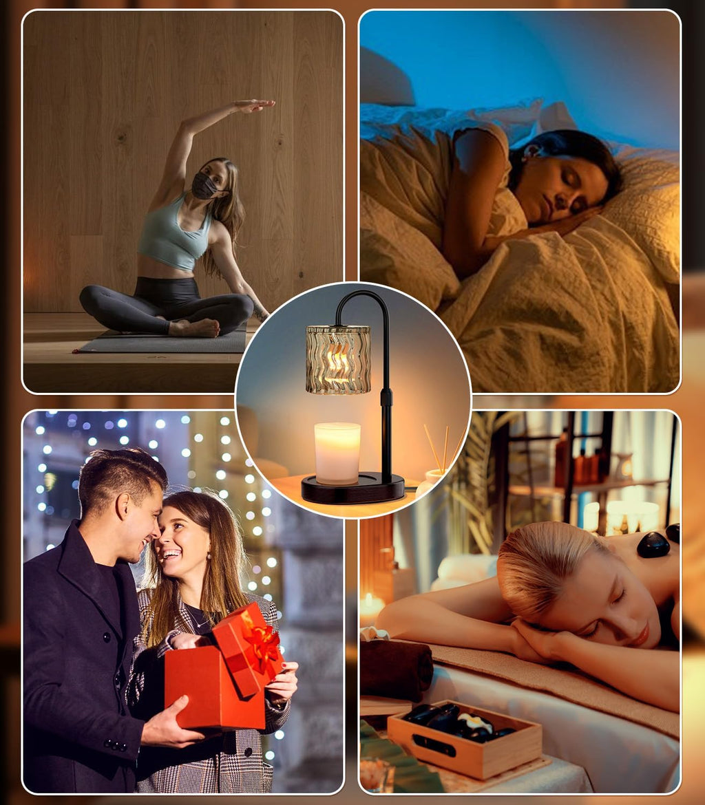 Skiennix Candle Warmer Lamp - Electric Timer & Dimmable Height Adjustable Burner | Scented Wax Melts Home Decor