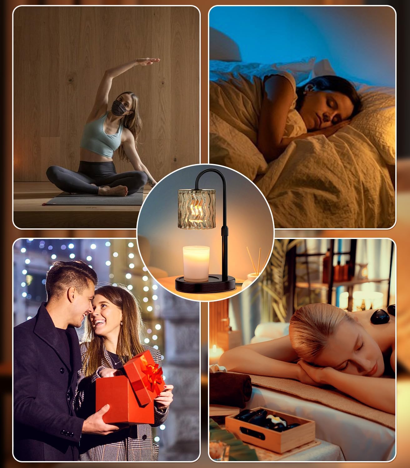 Skiennix Candle Warmer Lamp - Electric Timer & Dimmable Height Adjustable Burner | Scented Wax Melts Home Decor