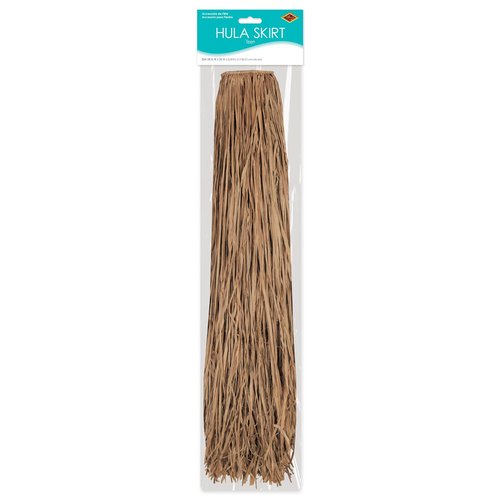 Beistle Kitchen Teen Raffia Hula Skirt For Luau Party Hawaiian Theme Costume Accessories, Natural