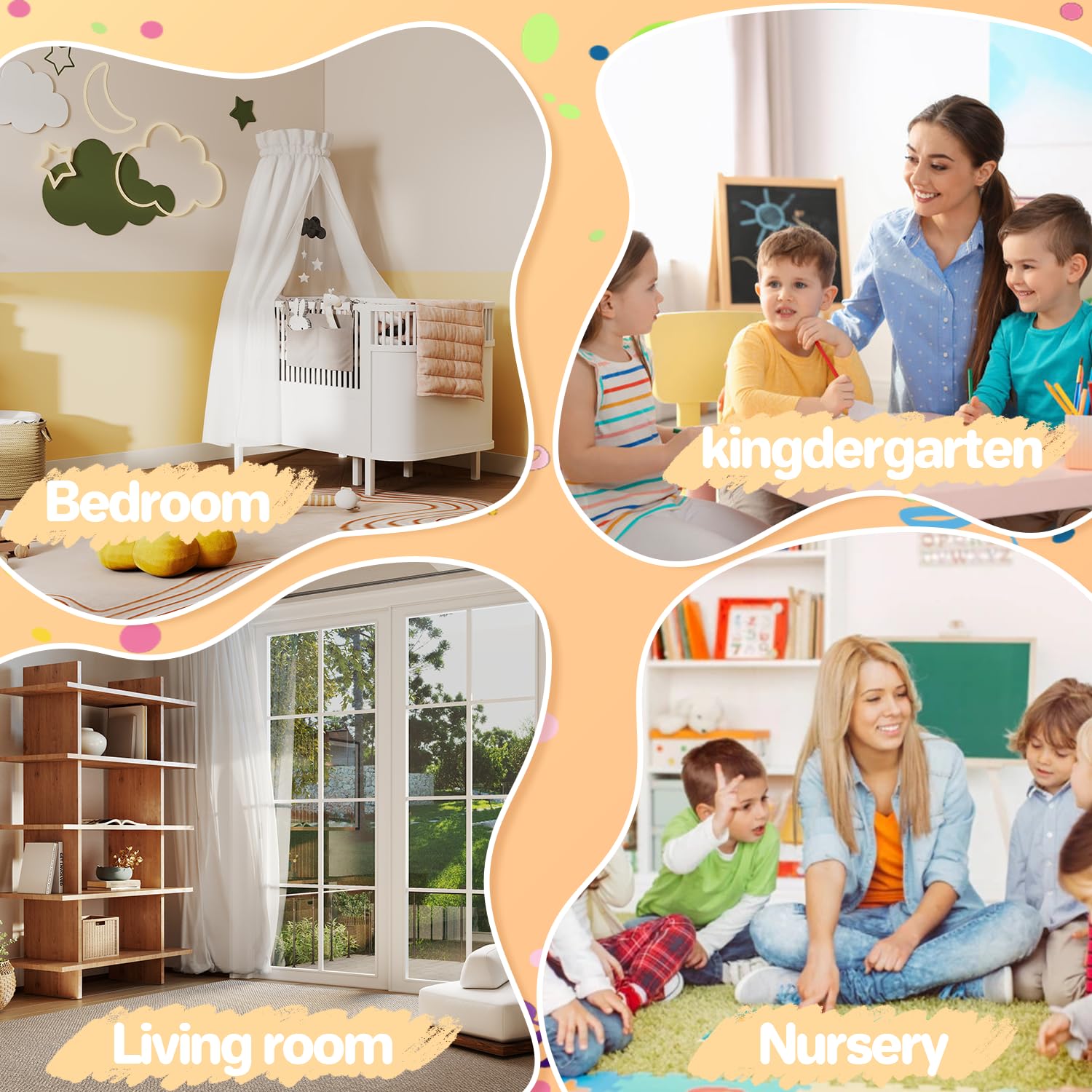 IDEA FAMILY Kids Wood Table and 2 Chair Sets, Toddler Small Multi-Activity Study, Eating, and Playing Table Set for Age 3-7, Child Desk and Chair Set for Daycare, Classroom, Home