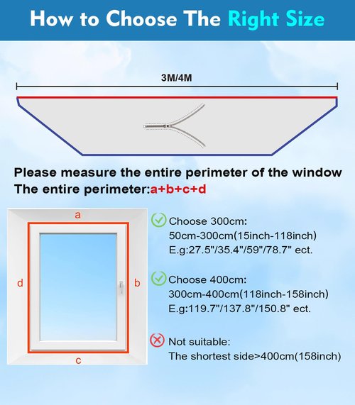 IKSTAR Portable AC Window Seal Kit 400CM (157") – Universal No-Drill Window Vent for Casement, Crank & Skylight Windows – Adjustable Zipper Seal for Single or Dual Hose Portable Air Conditioners