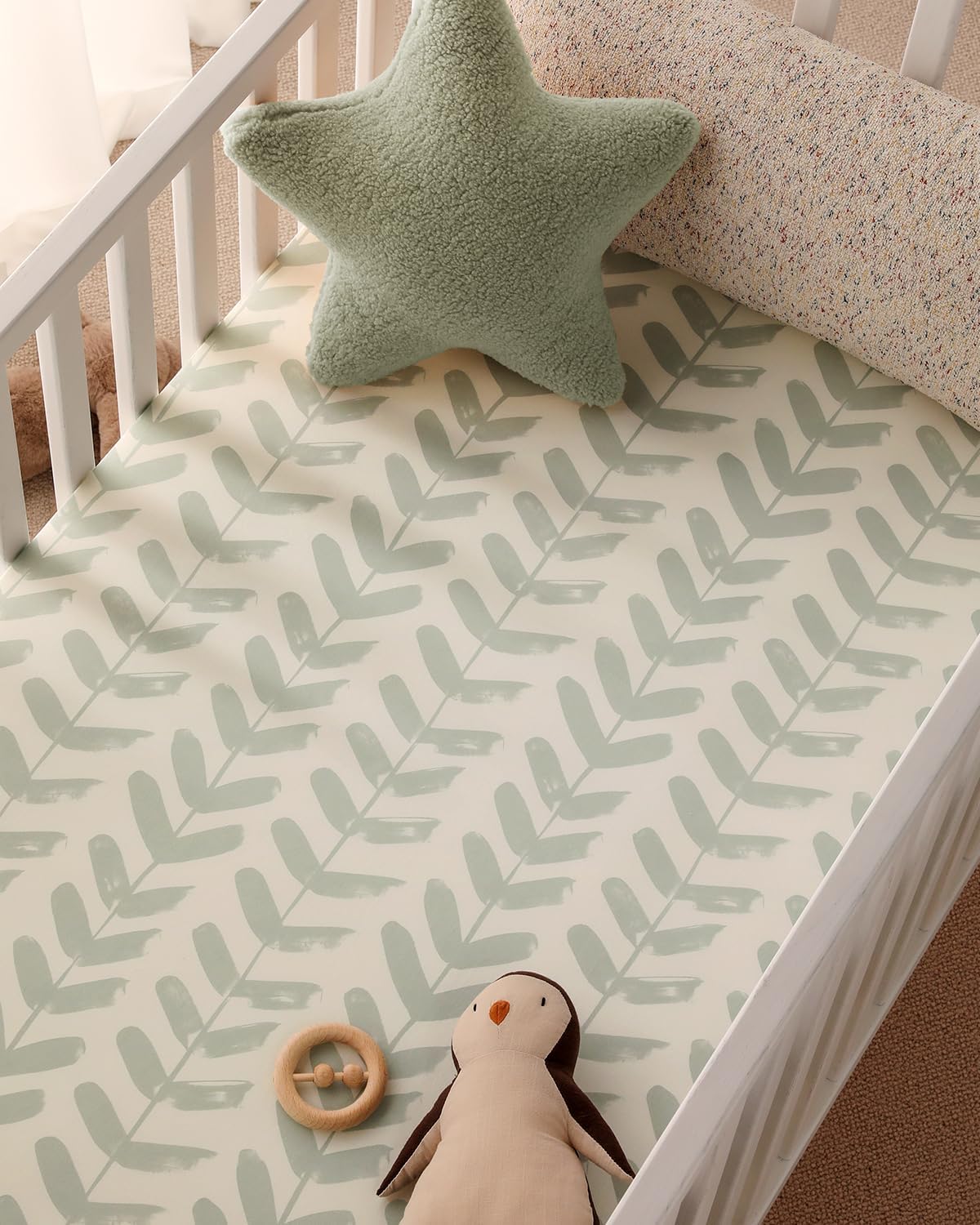 Yoofoss Baby Crib Sheets - Ultra Soft Microfiber 2-Pack for Standard Crib & Toddler Mattress | 52x28 Inches, Neutral Forest Bear Design