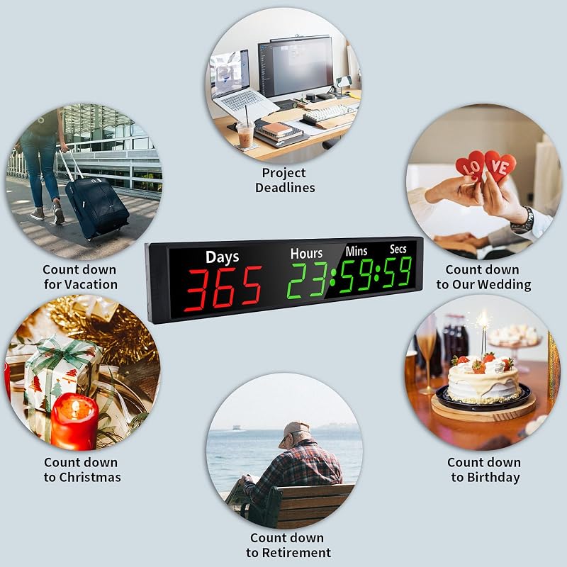 TimeRider 3-in-1 Digital Countdown Clock with Calendar, Timer and Remote