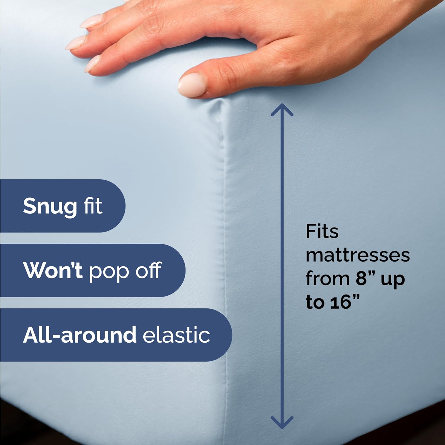 Skiennix Twin Size 3-Piece Sheet Set - Ultra-Soft Cooling Bed Sheets - Deep Pockets, Wrinkle-Free, Sky Blue