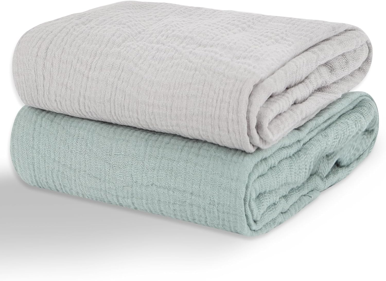Skiennix Muslin Swaddle Blankets - 100% Cotton, Soft & Breathable, 2 Pack, Large 40 x 40 Inches