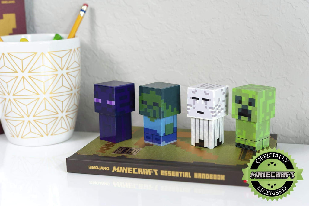 Minecraft Mini Mob 4-Piece Figure Mood Light Set | Battery Operated LED Lights
