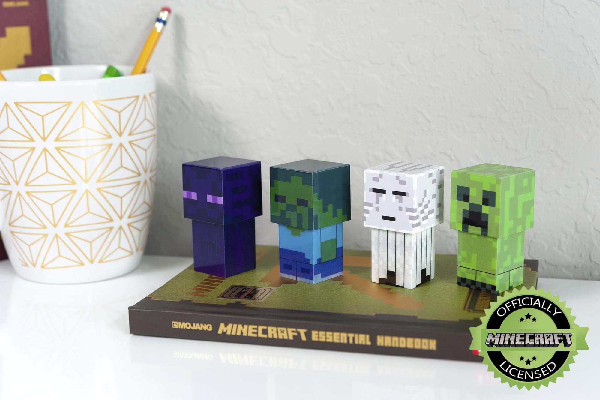 Minecraft Mini Mob 4-Piece Figure Mood Light Set | Battery Operated LED Lights