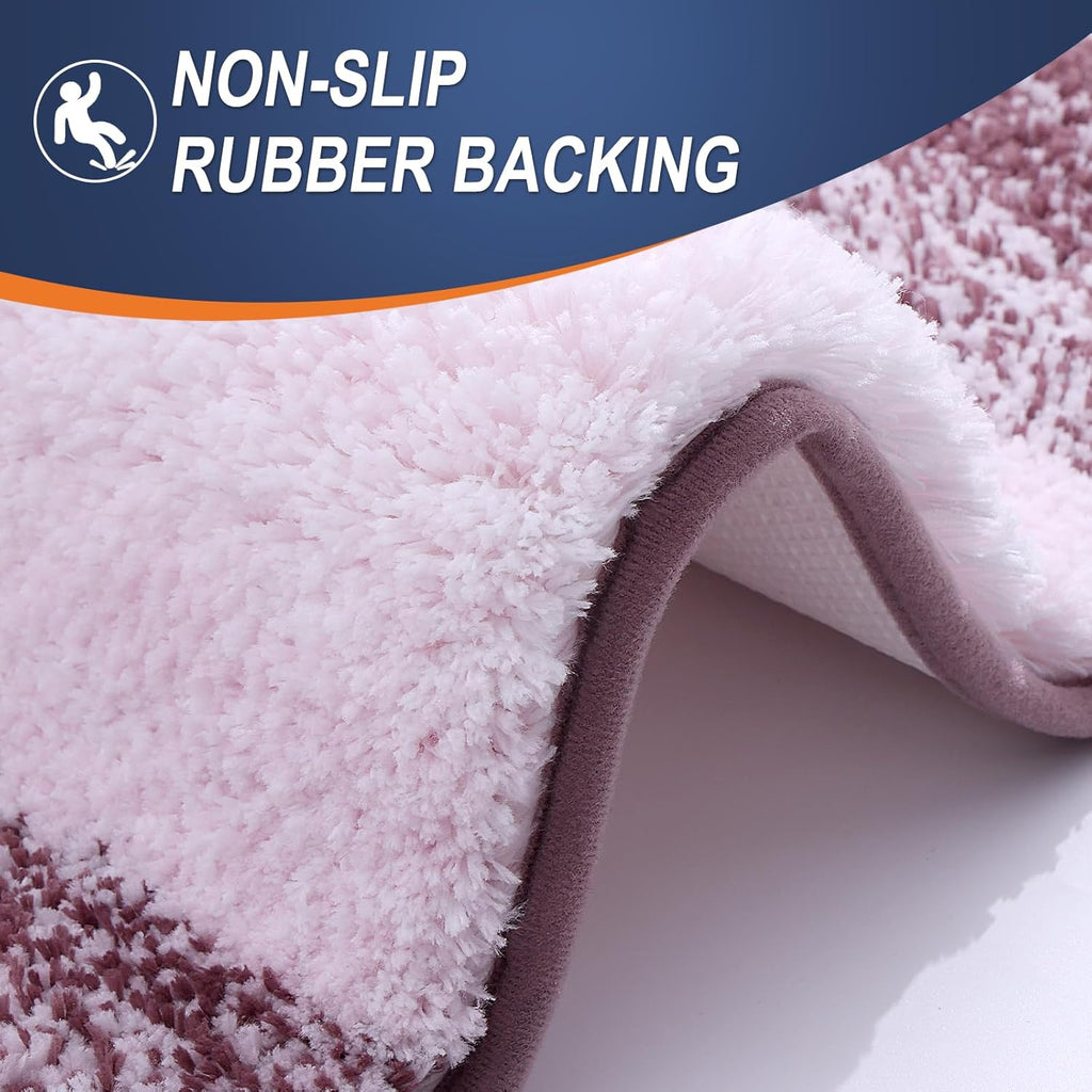 OLANLY Large Bathroom Rugs Mat - Extra Soft Absorbent Microfiber | Quick Dry, Machine Washable, Mauve 40x24