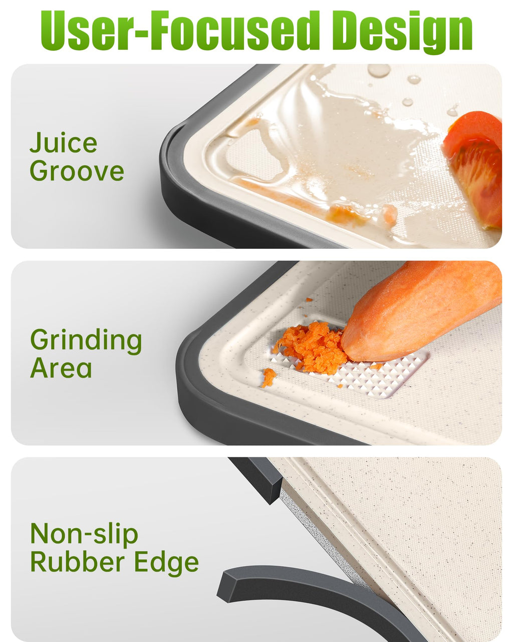 Washour Stainless Steel Cutting Boards for Kitchen, Non Toxic 2-in-1 Cutting Board Double Sided, Food Grade Chopping Boards for Fresh Meat Vegetable, Easy to Clean Large Size 16”×11”