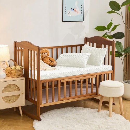 Entisn Baby Crib Sheets 2 Pack, 28 x 52 Inch Minky Dot Fitted Crib Mattress Sheet for Boys and Girls, Soft and Warm Fleece Nursery Bedding for Standard Toddler Bed Mattresses (White)