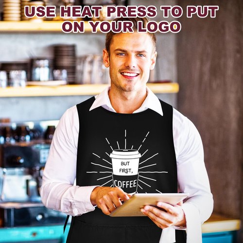 TFTAFAN Cobbler Apron Unisex Waterproof Apron with 2 Deep Pockets Art Smock for Painting Cleaning Artiest Apron work kitchen (12, Black)
