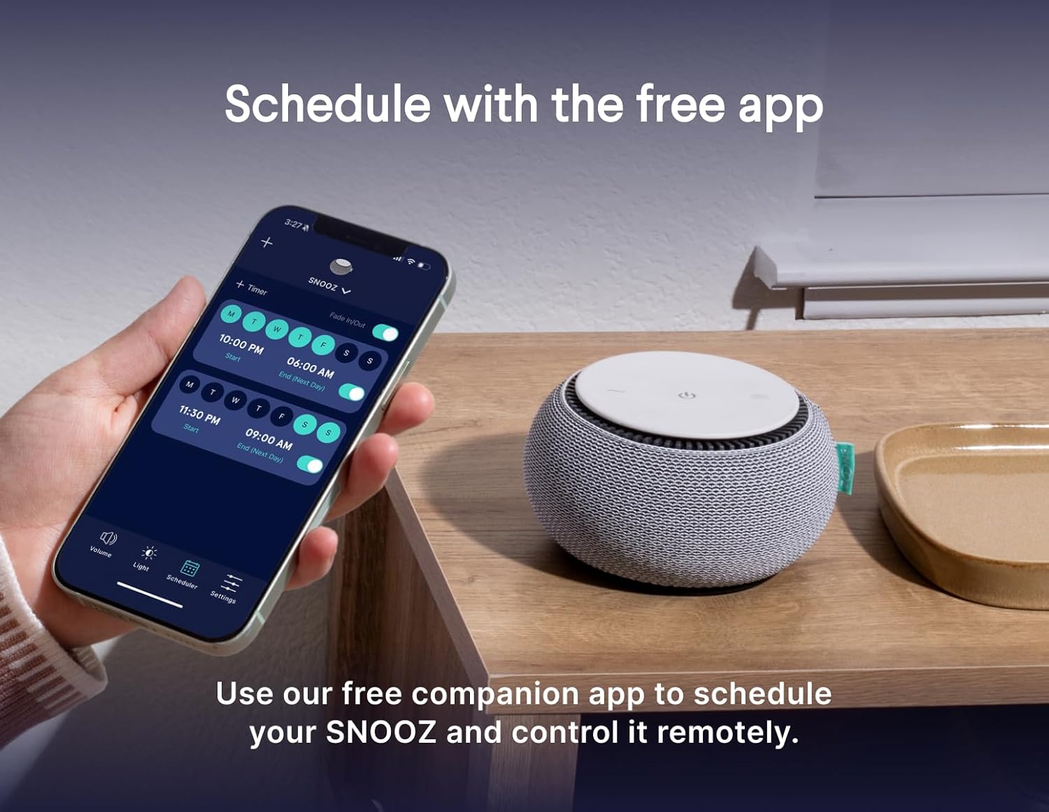 SNOOZ Smart White Noise Machine - Real Fan for Non-Looping Sound | Portable Sleep Aid for Home & Travel