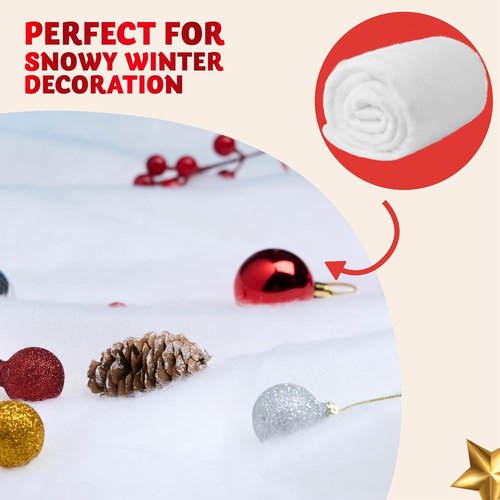 JOYIN Christmas Snow Blanket - Thick White Soft Artificial Snow for Holiday Decor | 3x8 Ft Size