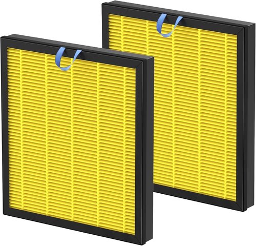 LEVOIT Vital 100S Air Purifier Replacement Filter - 3-in-1 HEPA & Activated Carbon | 2 Pack, Yellow