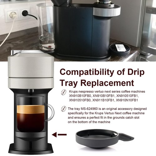 Coffee Machine Drip Tray Replacement MS-624960, Espresso Grinder Tray Repalacement for Krups Nespresso Vertuo Next Coffee Machine, 1 Pcs