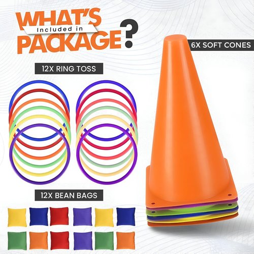 CircleCraft 31 Pcs Ring Toss Game Set - Fun Carnival & Outdoor Activity for Kids and Adults