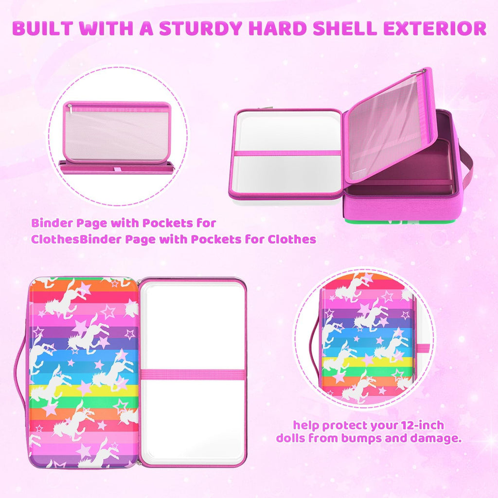 Barbie | 12-Inch Doll Carrying Case - Spacious Design for Dolls & Accessories | Fits 6 Dolls