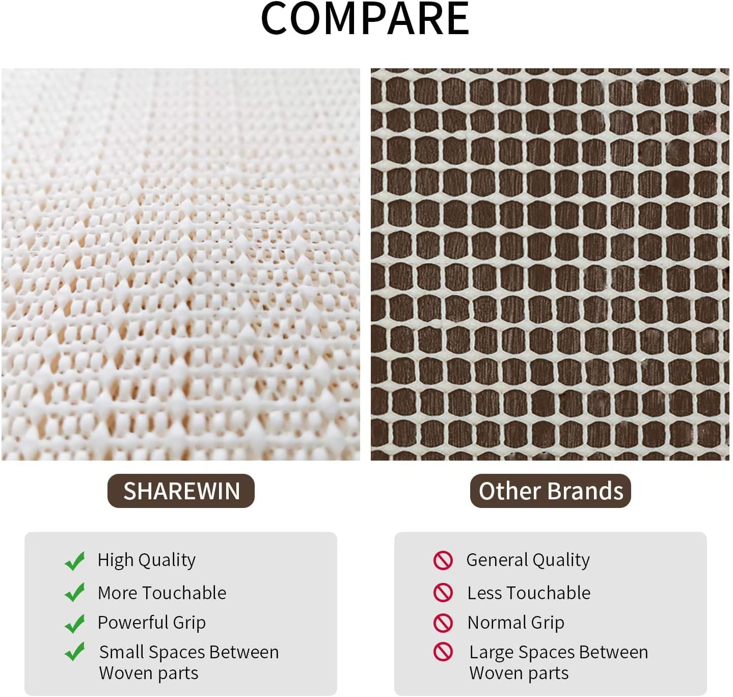 Skiennix Non-Slip Rug Pads - Thick, Skid-Resistant Mats for 7x10FT Area Rugs on Hard Floors