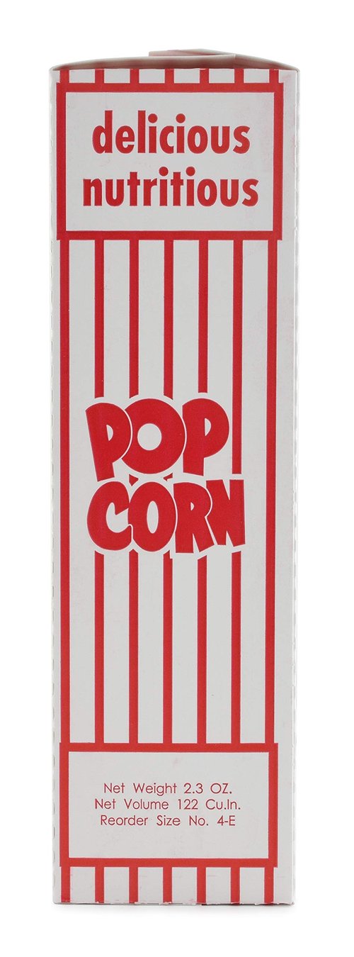 Snappy Popcorn 4-E Red and White Close Top Popcorn Boxes, 2.3 Oz, 250 Count