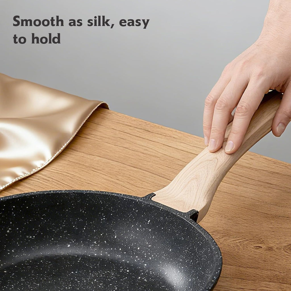 Roomena 8-Inch Nonstick Frying Pan - PFOA-Free Granite Skillet with Heat-Resistant Handle | Induction Compatible