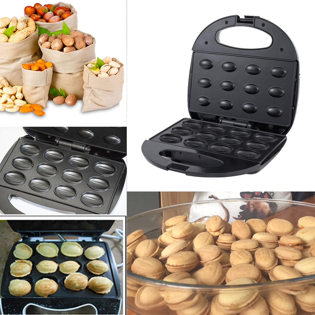Electric Walnut Cake Maker, Non Stick Walnut Cookie Maker, Automatic Mini Nut Waffle Bread Machine, Electric cookie press Baking Breakfast Maker for Home Cooking