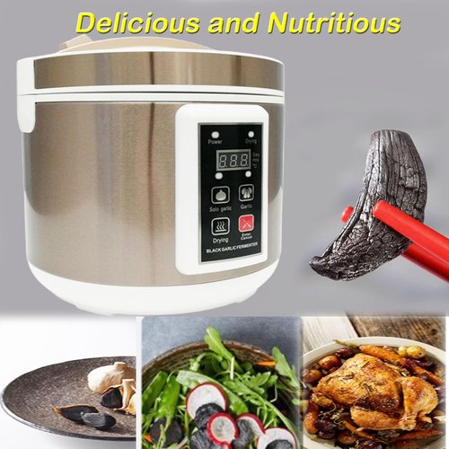 INTBUYING 6L Black Garlic Fermenter 110V Multi Clove Garlic Cooker 3D Heating Full Automatic Intelligent Control with Black Independent Liner