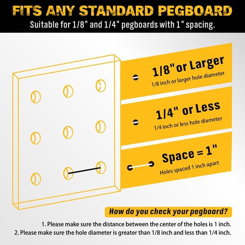 ELEAD Pegboard Hooks Kit - 297 Piece Organizer Accessories with Bins for Tools | Fits 1/8 & 1/4 Inch Pegboards