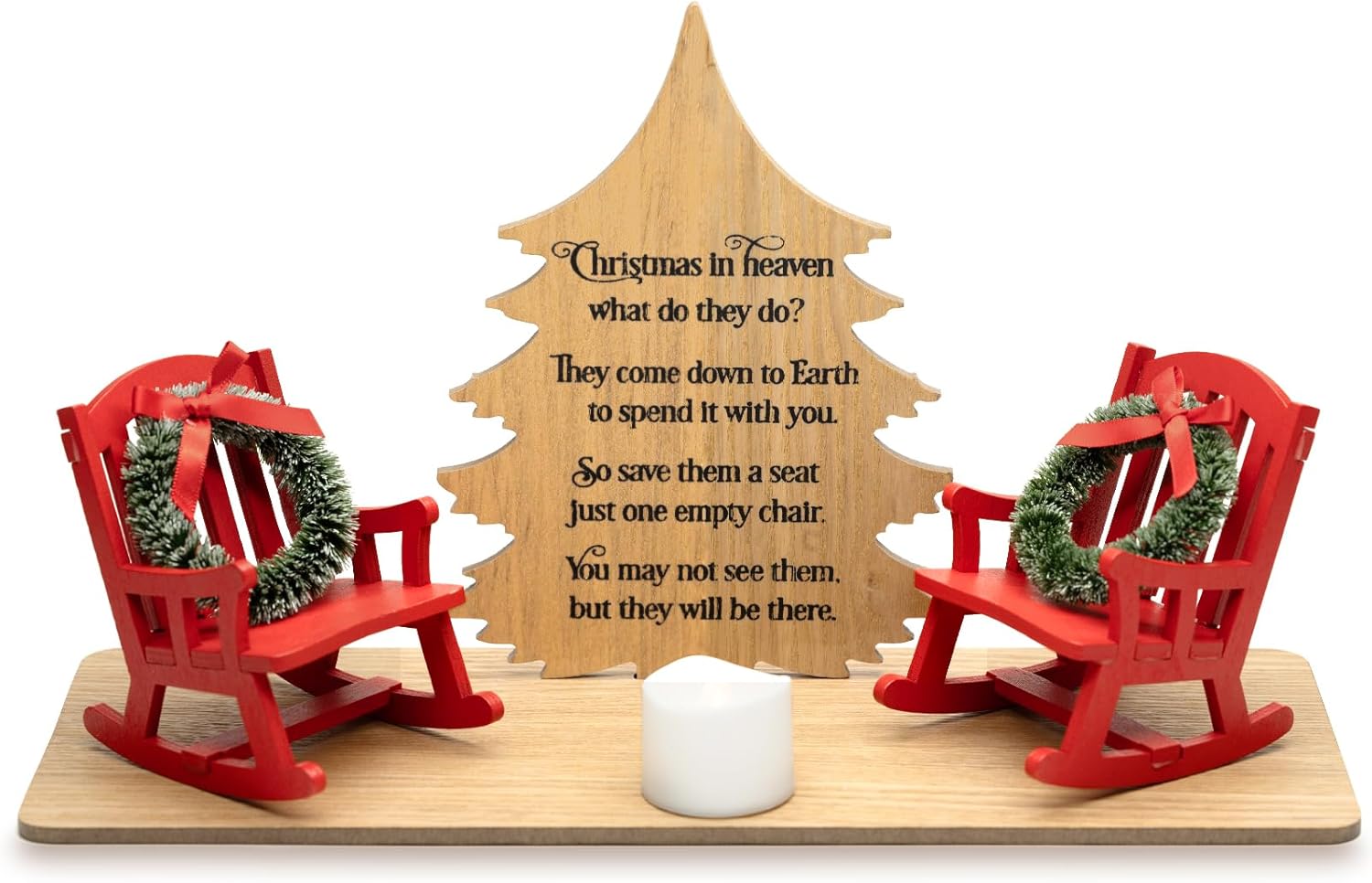 Regine Switzerland Christmas Memorial Candle Holders - Elegant Rocking Chair Ornament for Remembrance