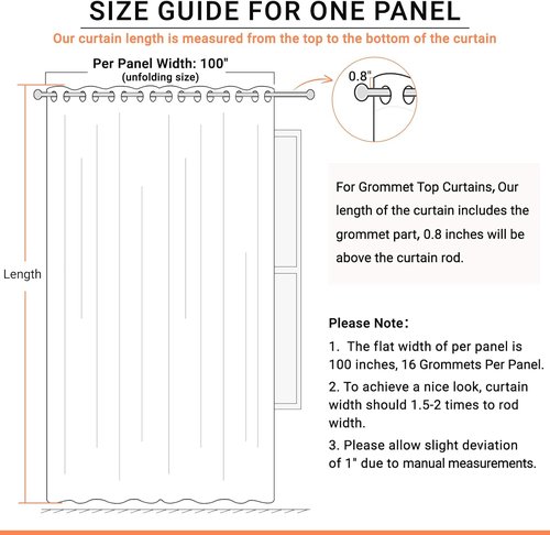 Blackout Shield Extra Wide Sliding Door Curtains - 100% Light Blocking Grommet Drapes, 100”W x 84”L, Grey