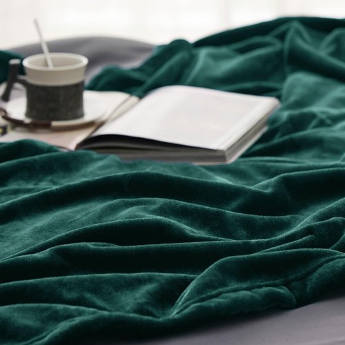 Bedsure GentleSoft Fleece Bed Blanket - Oversized Cozy Microfiber in Forest Green, 120x120 Inches