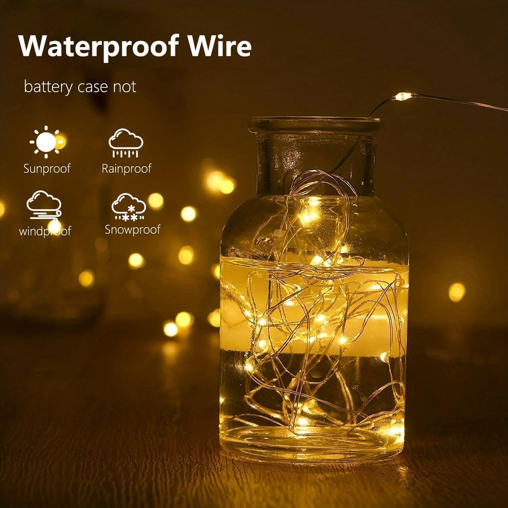 Skiennix 50 LED Fairy Lights - Battery Operated with Remote Control & Timer | 16 FT Warm White Twinkle String Lights for Indoor/Outdoor Décor