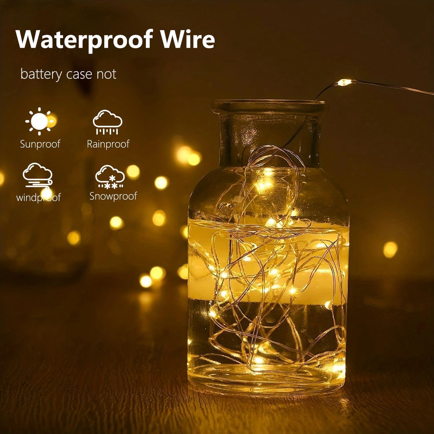 Skiennix 50 LED Fairy Lights - Battery Operated with Remote Control & Timer | 16 FT Warm White Twinkle String Lights for Indoor/Outdoor Décor