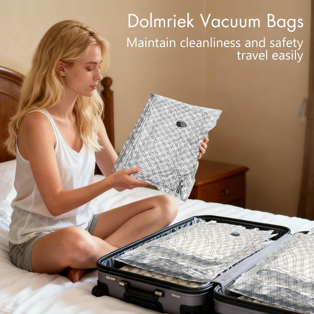 Skiennix Travel Vacuum Storage Bags - 15 Pack Compression Seal Bags with USB Electric Pump for Luggage
