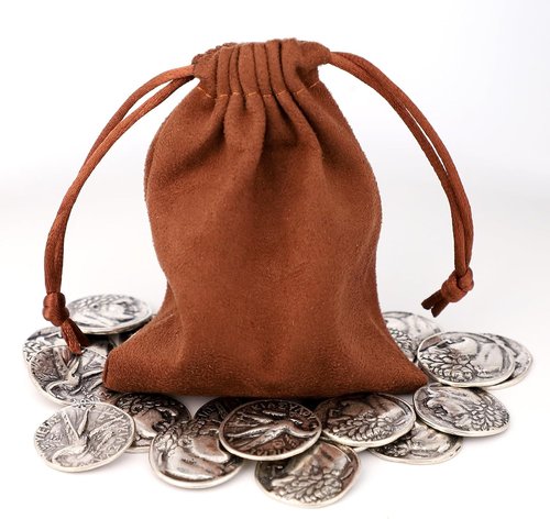 30 Roman Coins by [Brand Name] - Authentic Silver Judas Prop with Coin Bag | Unique Christian Gifts for Priests